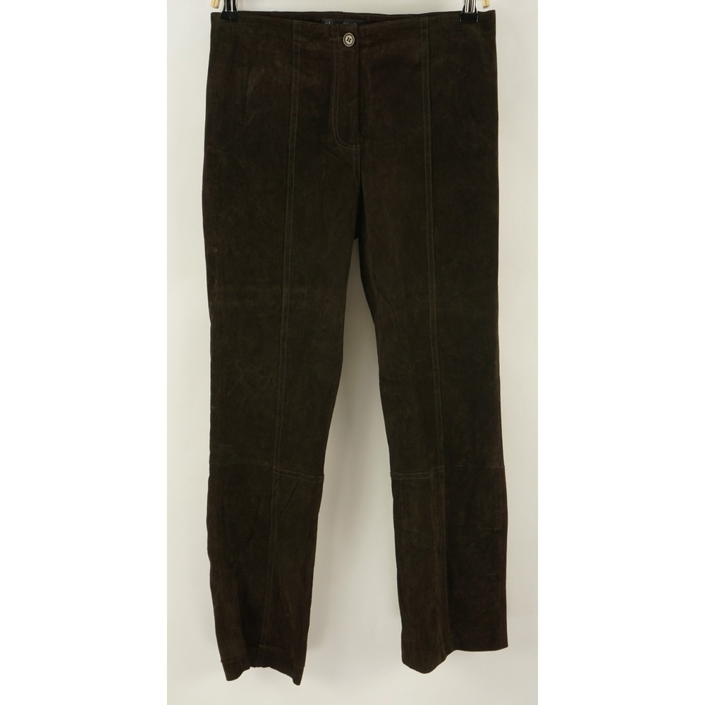 Prosper & Devine Suede Leather Western Pants Womens Size 4 x 28 Dark Brown Lined